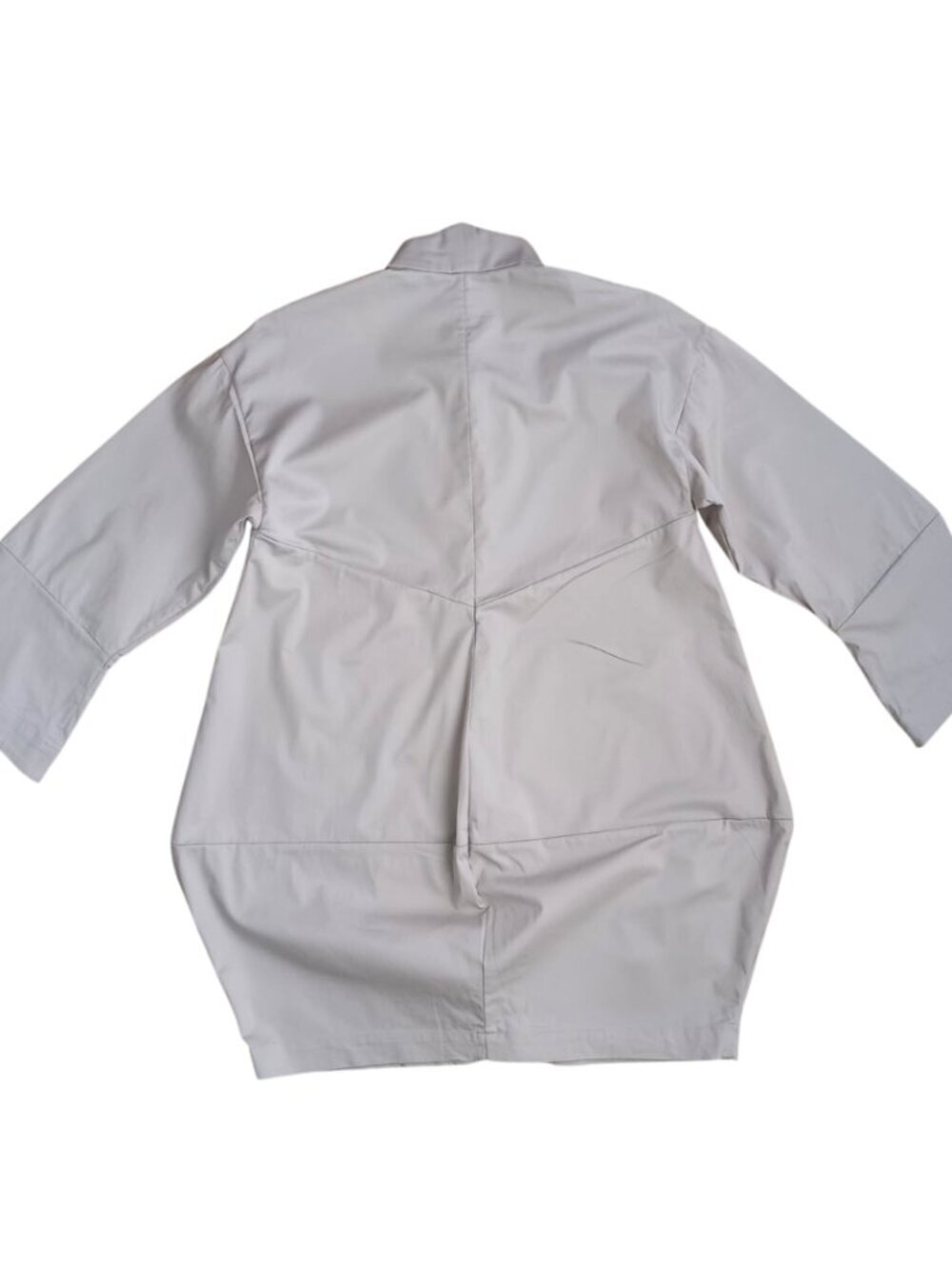 Dusica Kotur Sacks Beige Minimalist Coat โ Lightweight Zip Jacket Modern Oversiz - Picture 2 of 9